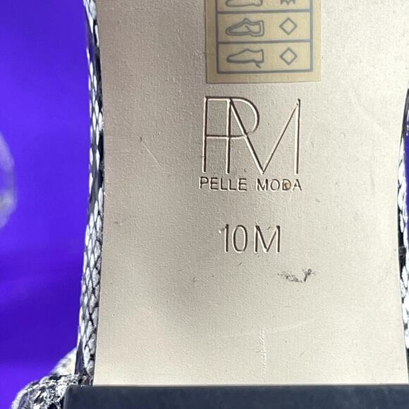 Pelle Moda Snake Print Alicia Open Toe Block Heeled Sandal Shoe Size 10M-NEW - Picture 8 of 9